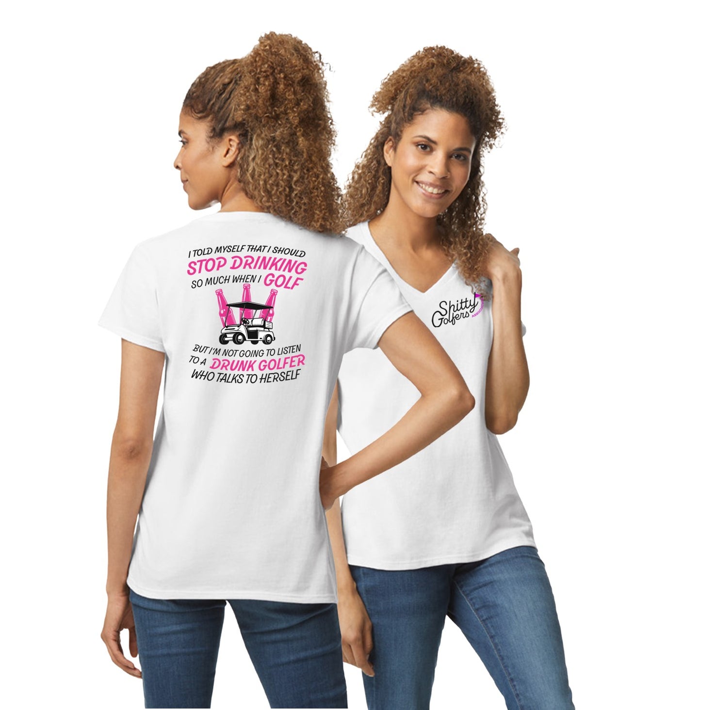 Drunk Golfer - Ladies Golf T-Shirt with SGA Logo