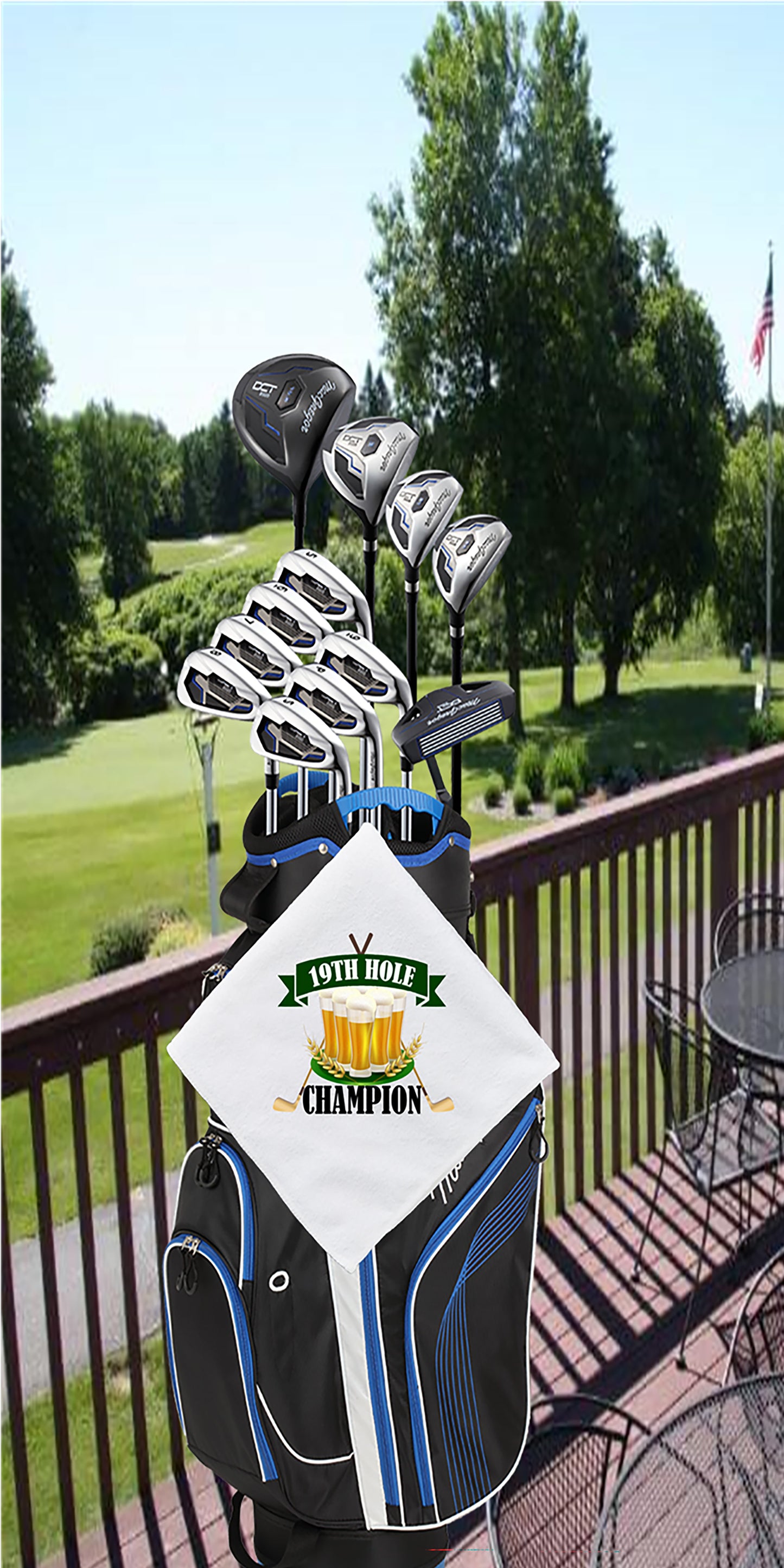 19th Hole Champion Funny Golf Towel