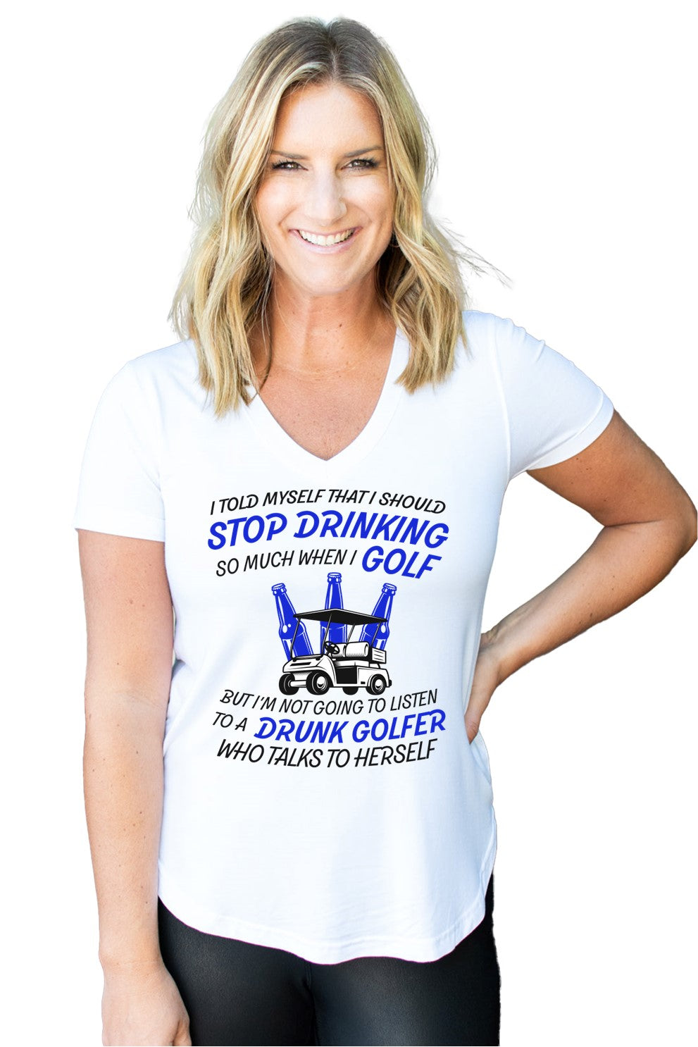 Ladies Drunk Golfer T-Shirts - Front Design