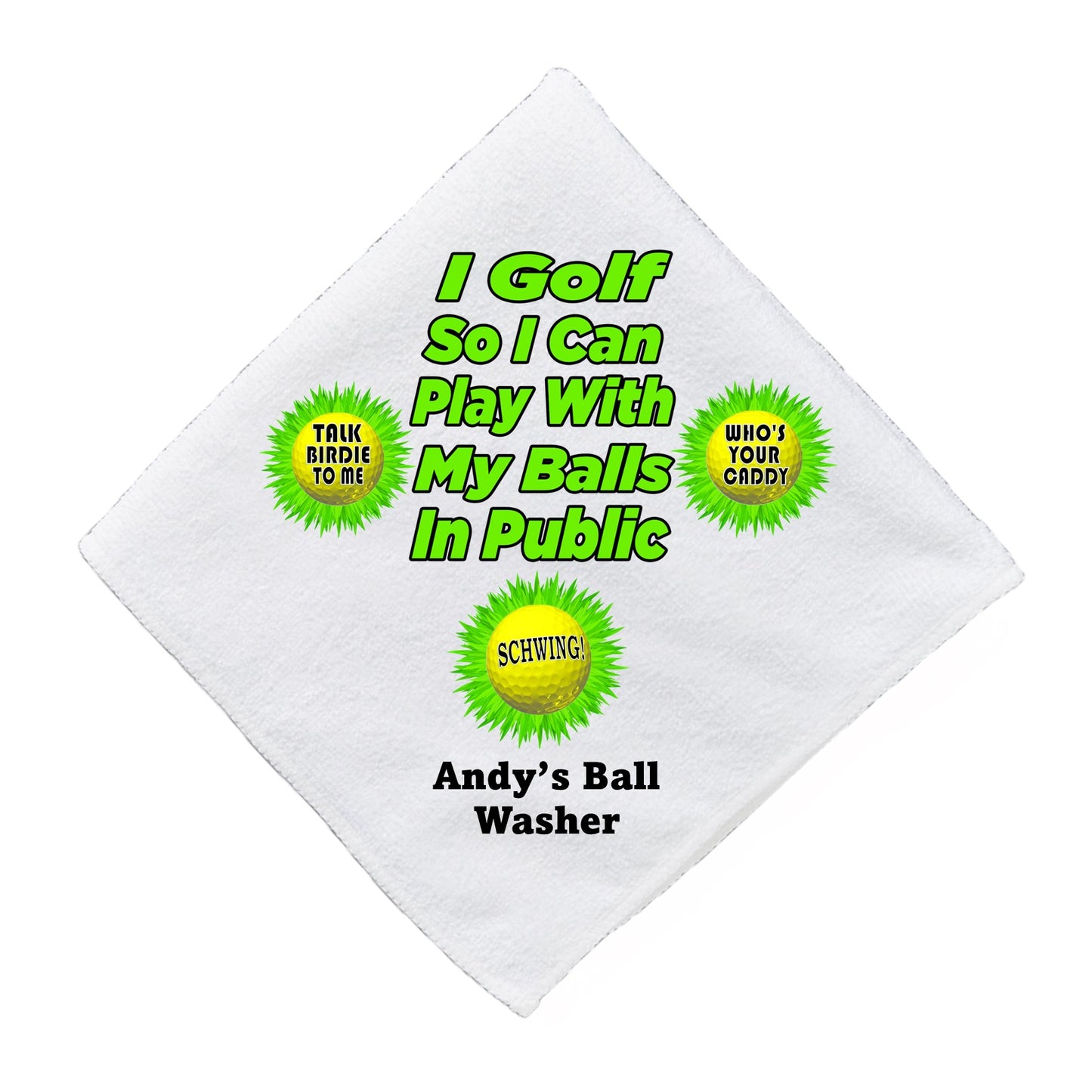 Funny Golf Towel - Shitty Golfers Association - Play with Balls