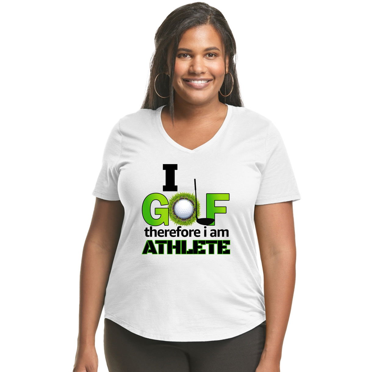 I Golf Therefore I am Athlete - Ladies Golf Shirt