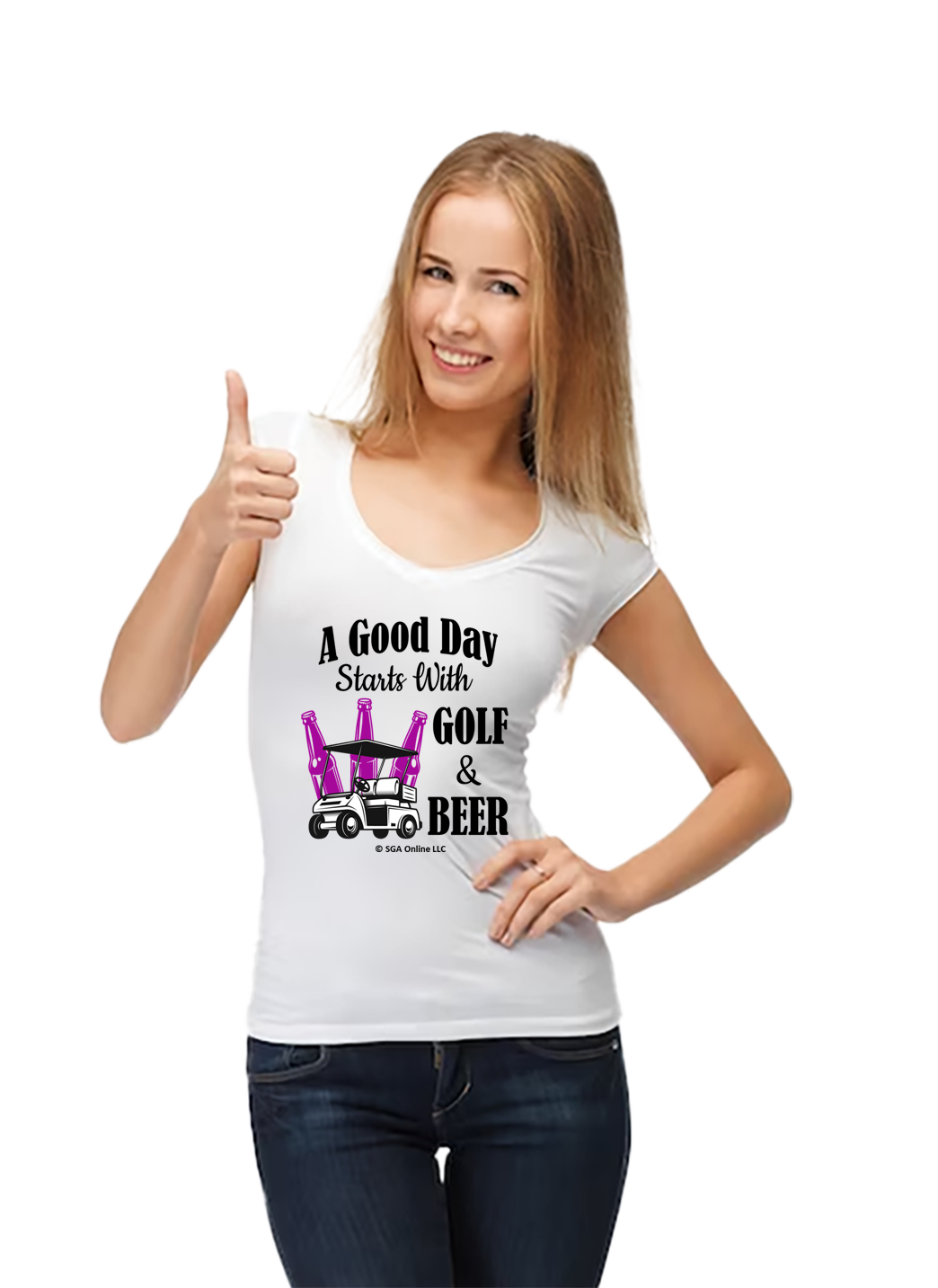 Golf and Beer  - Ladies Golf T-Shirt