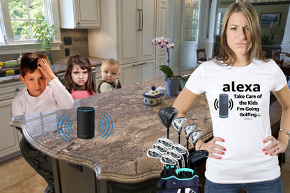 Alexa take care of the kids funny golf shirt for women