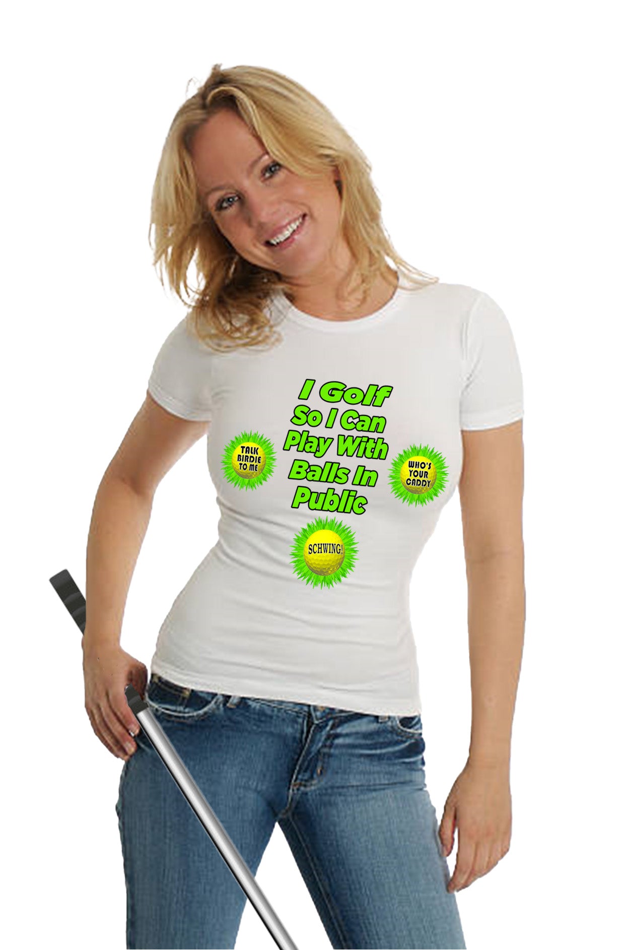 Witty Golf Shirt for the Ladies- Play with Balls