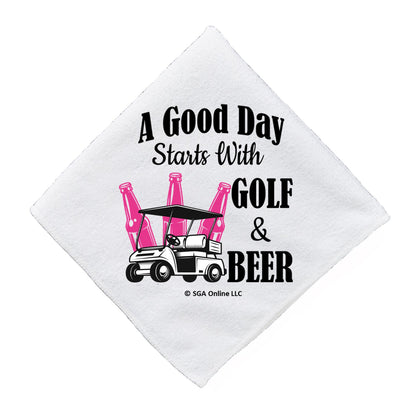 Good Day Starts with Golf and Beer - Fun Golf Towels