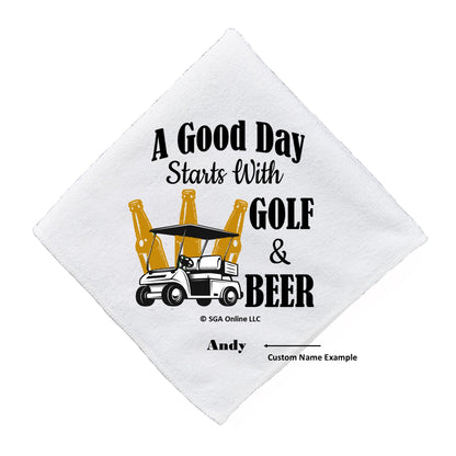 Good Day Starts with Golf and Beer - Fun Golf Towels