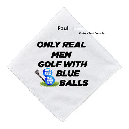 Real Men Blue Balls - Personalized Golf Towel